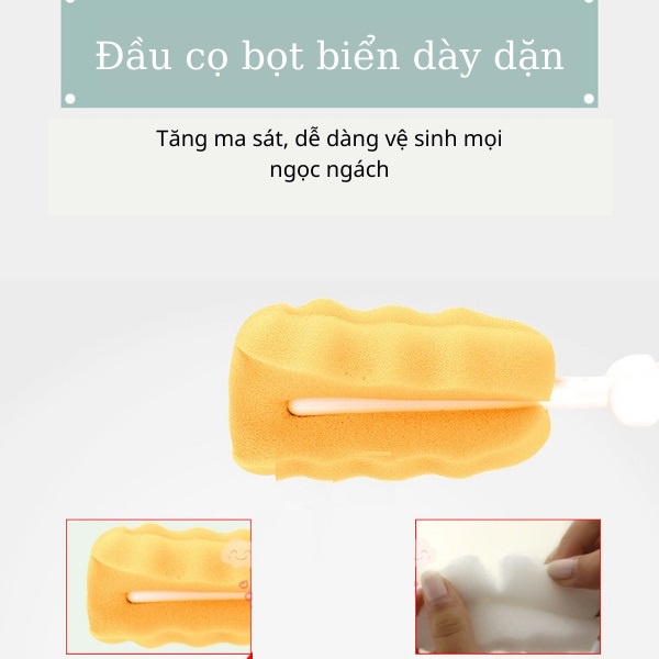 Bộ cọ rửa bình sữa và núm ti 6 chi tiết Misuta cao cấp