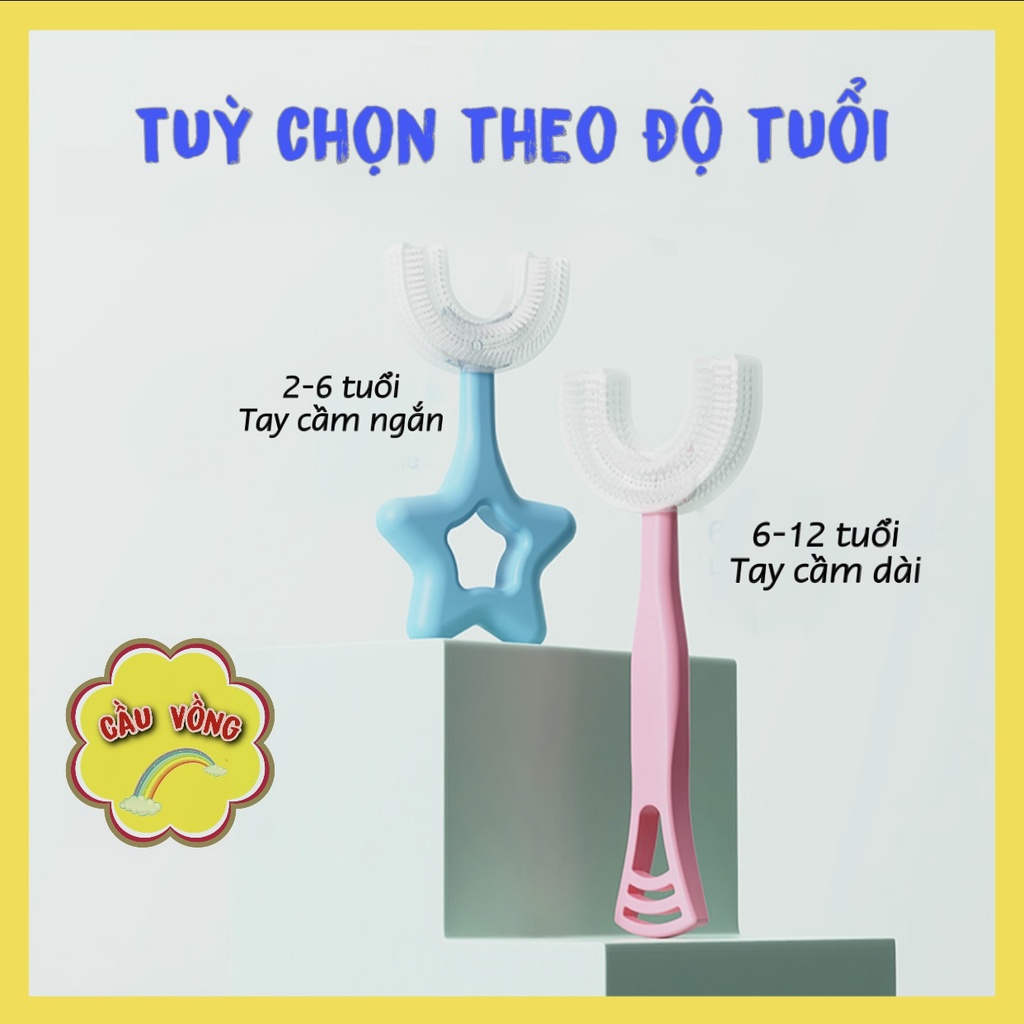 Bàn chải đánh răng chữ U cho bé chất liệu Silicon an toàn - Đã được kiểm định - Dành cho các bé trên 2T