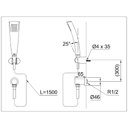 Tay sen tắm TOTO TTSH103ECFU kèm cút nối tường và bát sen,  bảo hành chính hãng 02 năm