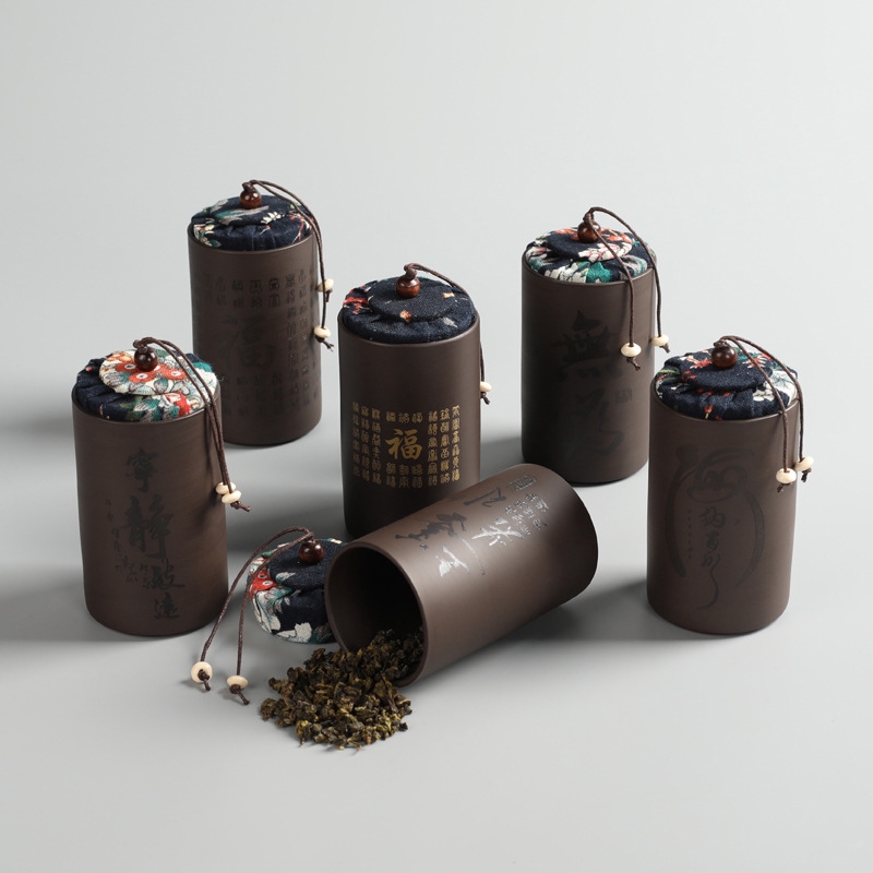 Bình đựng trà bằng gốm 100g tiện dụng thiết kế độc đáo