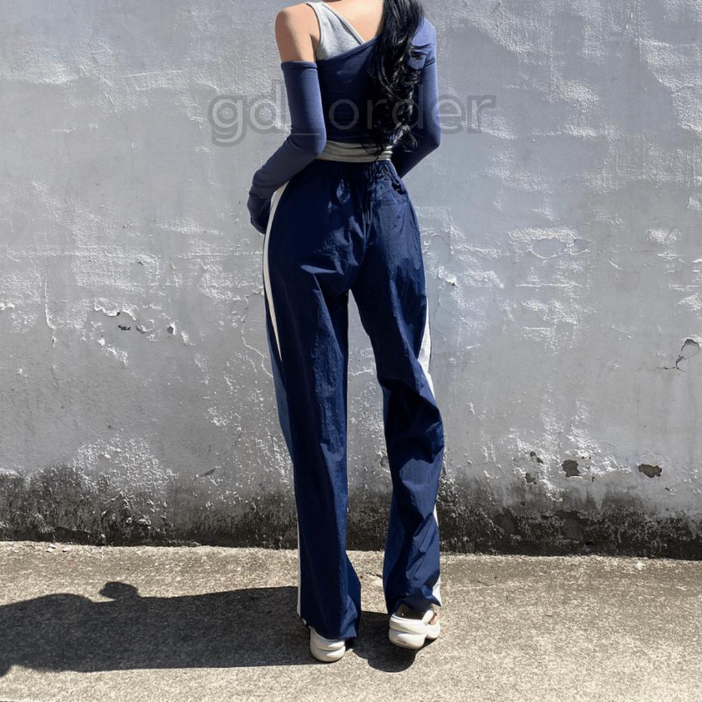 Q2|Quần jeans bò nữ lưng thun thắt dây ống rộng cạp cao hàn quốc dễ mặc đi học, đi chơi gd_order