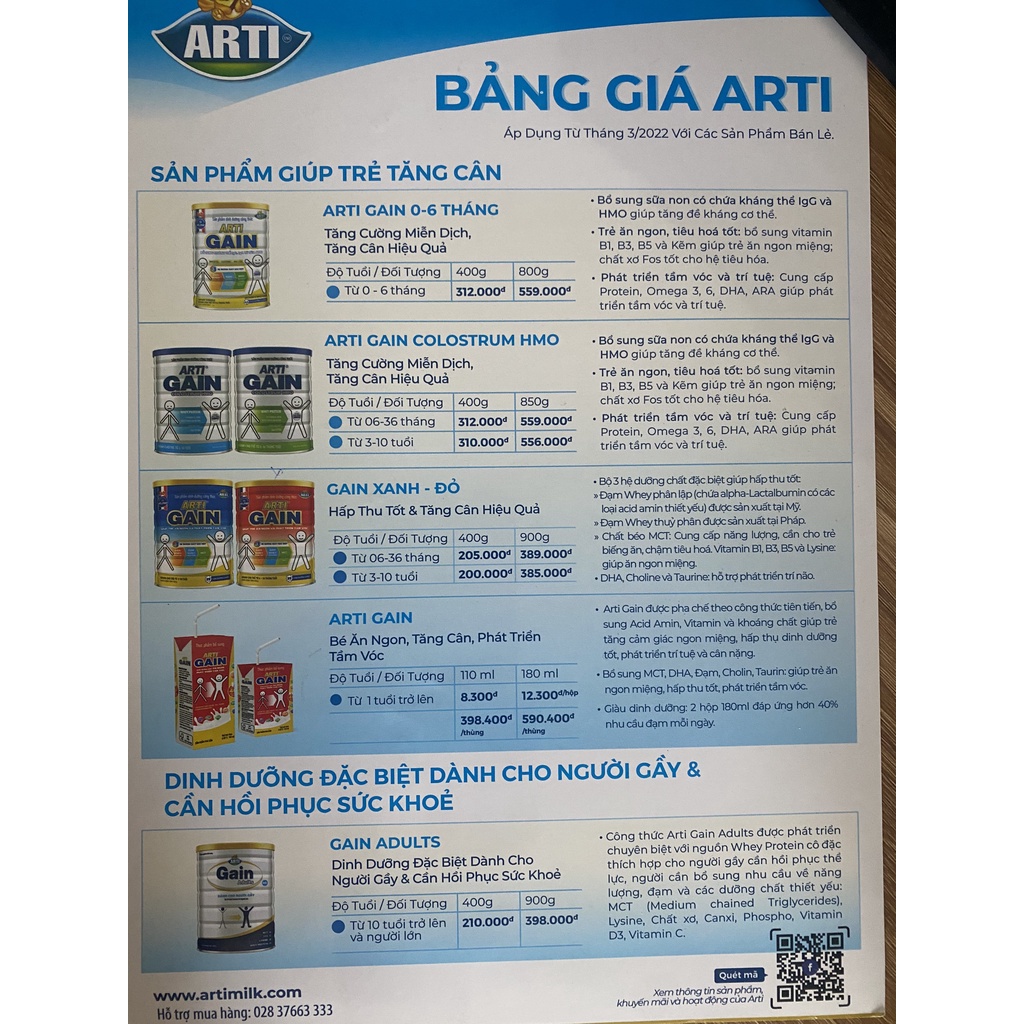 ARTI GAIN COLOSTRUM HMO 400 - 850g