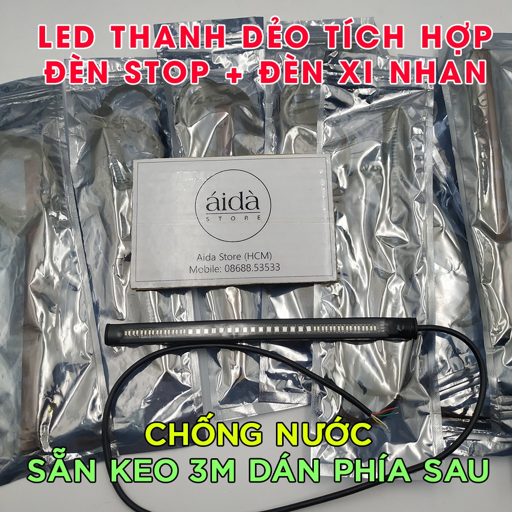 Thanh Led dẻo 20cm chống nước tích hợp stop + xi nhan