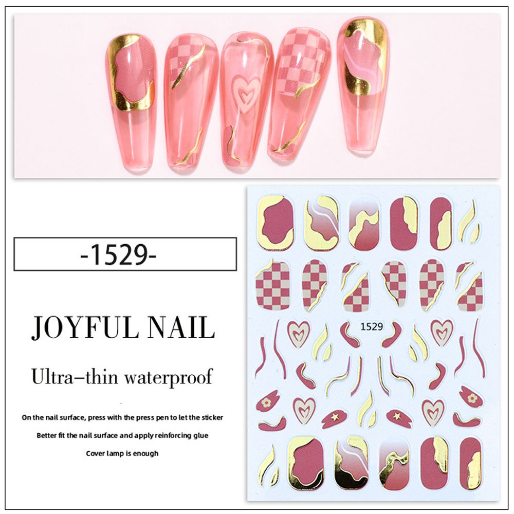 [Hàng mới về] Đề can trang trí móng 3d họa tiết caro độc đáo diy