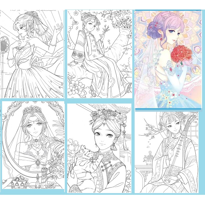Tranh tô màu Anime -Lineart, nhiều mẫu hot