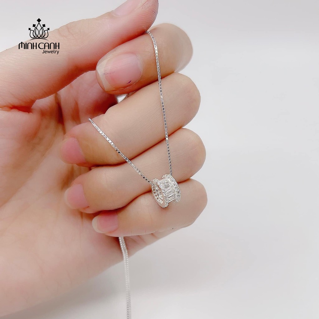 Dây Chuyền Bạc Nữ Minh Canh Jewelry Hình Bánh Xe Tròn Đính Đá