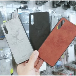 Ốp lưng Samsung Galaxy A50 chống sốc vân vải mềm đầu hươu cao cấp - hươu samsung a50