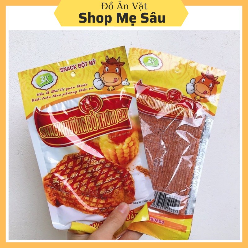 Snack Bò Miếng Thơm Cay, Bim Bim Cay Hương Bò