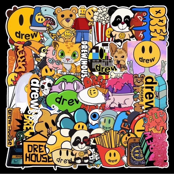 Sticker dán hoạt hình nhiều mẫu chống nước sticker dán mũ bảo hiểm vali laptop cực xinh - Mẫu Drew - M009