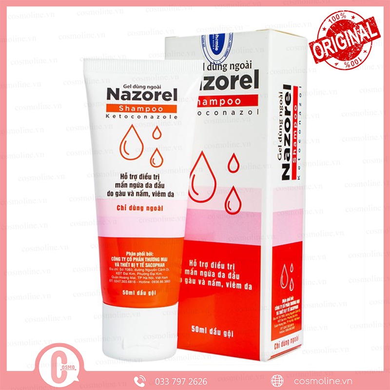 DẦU GỘI CHỐNG GÀU NAZOREL  SẠCH GÀU, HẾT NẤM NGỨA / DẠNG CHAI 50 ML