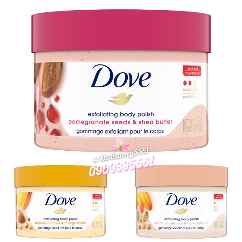 Tẩy tế bào chết body Dove 298g