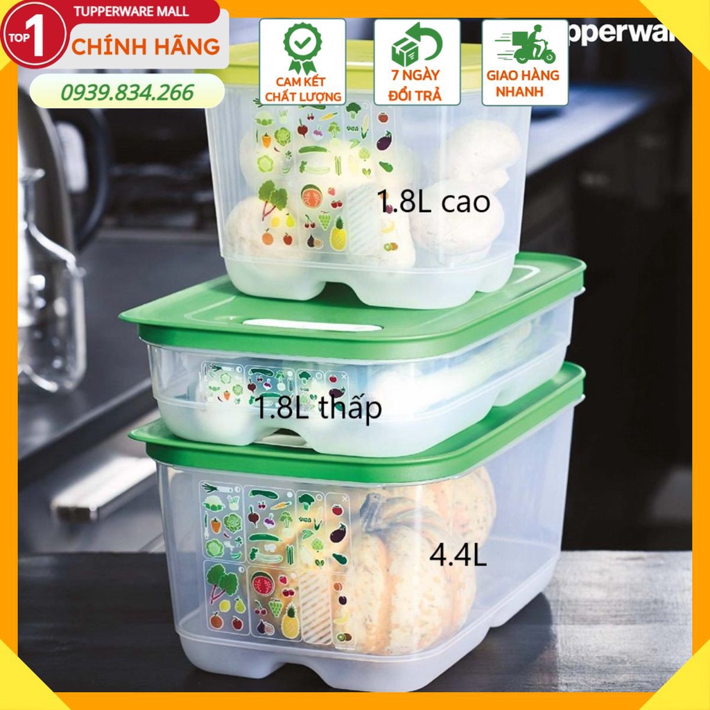 Tupperware💕Freeship💕 Hộp bảo quản trữ mát Vensmart 1.8L thấp