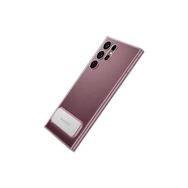 Chính hãng-Ốp lưng trong suốt tích hợp chân chống Clear Standing Cover cho Galaxy S22 Ultra /5G