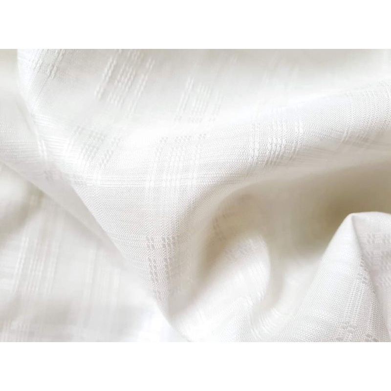VẢI THÔ KẺ VÂN CHÌM TRẮNG, hàng kiện độc lạ, chất mềm mây, lên áo sơ mi cực xinh, ảnh shop chụp