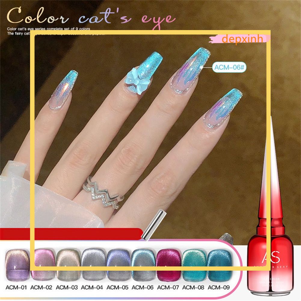 Chứng Khoán sẵn sàng 9 màu sắc NHƯ Móng Tay Keo Mắt Mèo Nail Keo UV Móng Tay keo sơn thời trang Mờ mắt mèo Nail keo cho tiệm làm móng tay 15ml COD