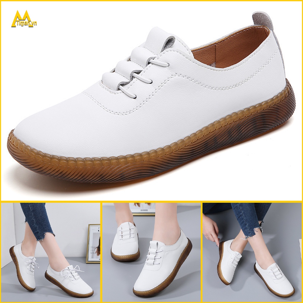 Giày nữ, giày thể thao da TIMAN KM03 thời trang trẻ trung bảo hành 1 năm