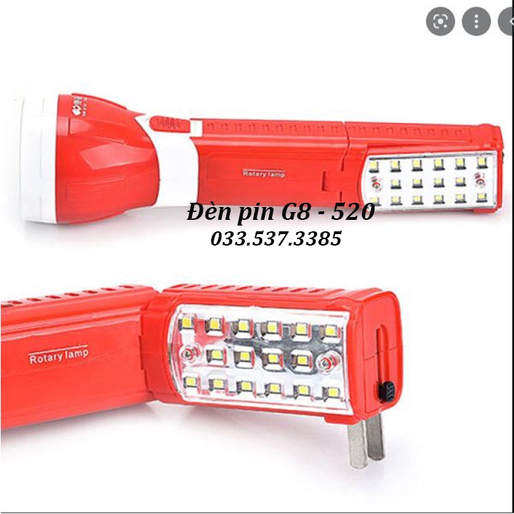 Đèn pin sạc, đèn cầm tay siêu sáng G8 - 520 kiểu thân gập chất lượng cao