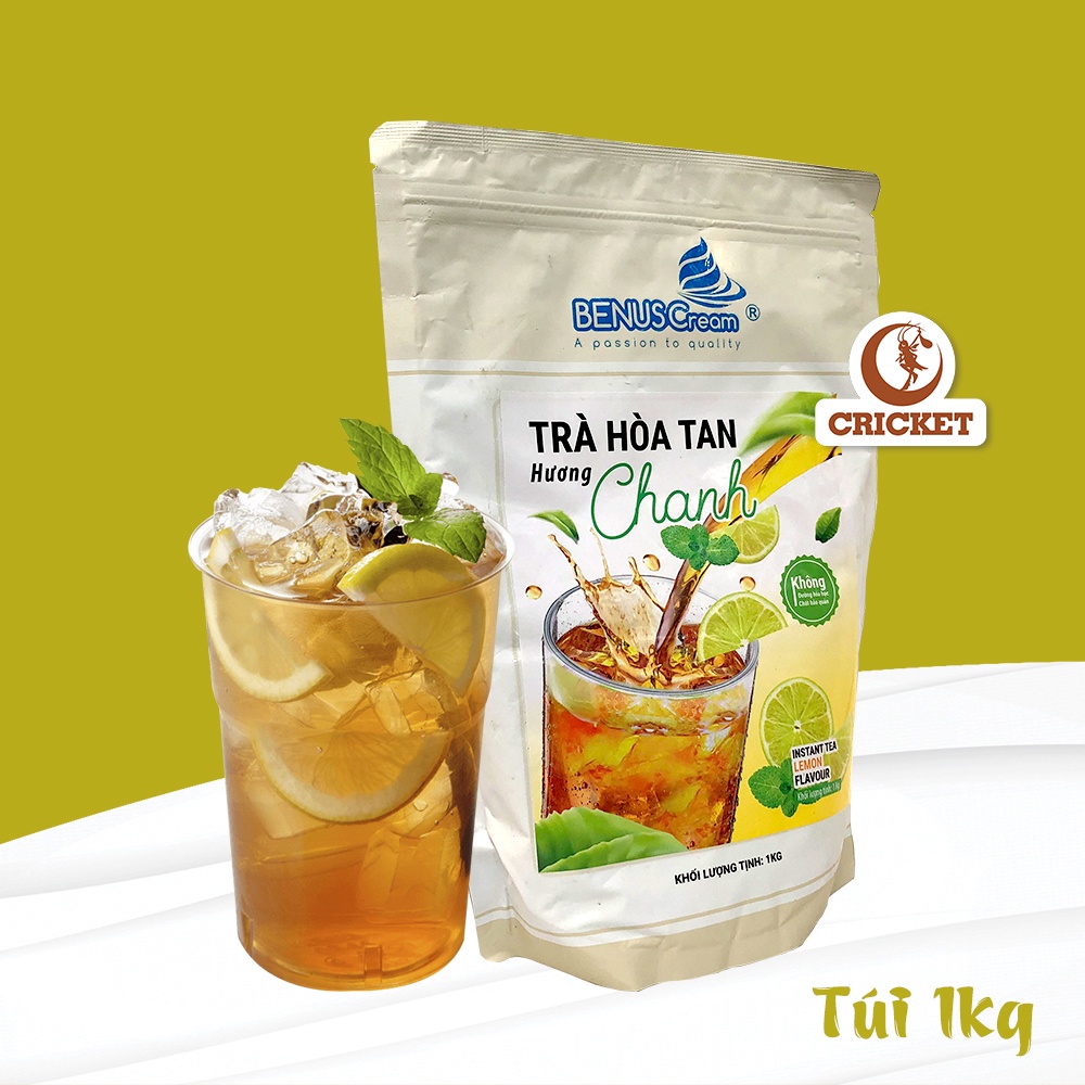 Trà Chanh hòa tan Benus Cream Túi 1kg - Dạng bột tan nhanh dùng trong pha chế - Nguyên Liệu Trà Sữa CRICKET