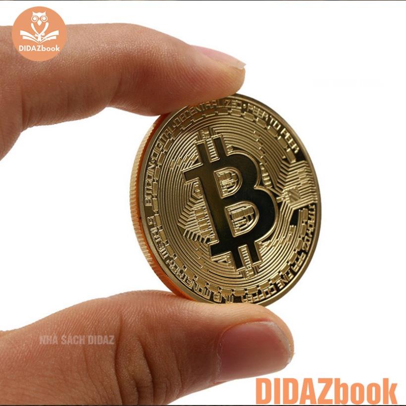 [TRỢ GIÁ] Đồng xu bitcoin mạ vàng, bạc 24k may mắn, quà lưu niệm, quà tặng, lì xì may mắn, bền màu, khó xước + Hộp đựng
