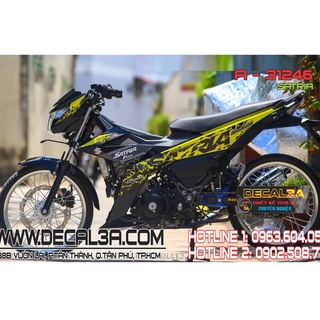Tem trùm satria f150 vệt bẩn