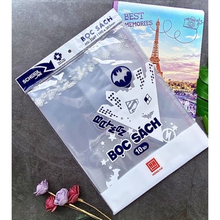 Tập bọc nilon Hồng Hà 3269 - Bọc sách khổ to mới, sách tiếng anh cũ - kích thước 190x265mm