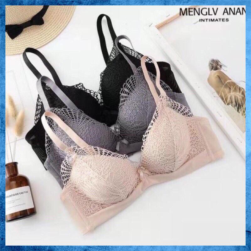 Áo ngực, áo lót nữ không gọng nâng ngực ren lưới, chống tụt A8006
