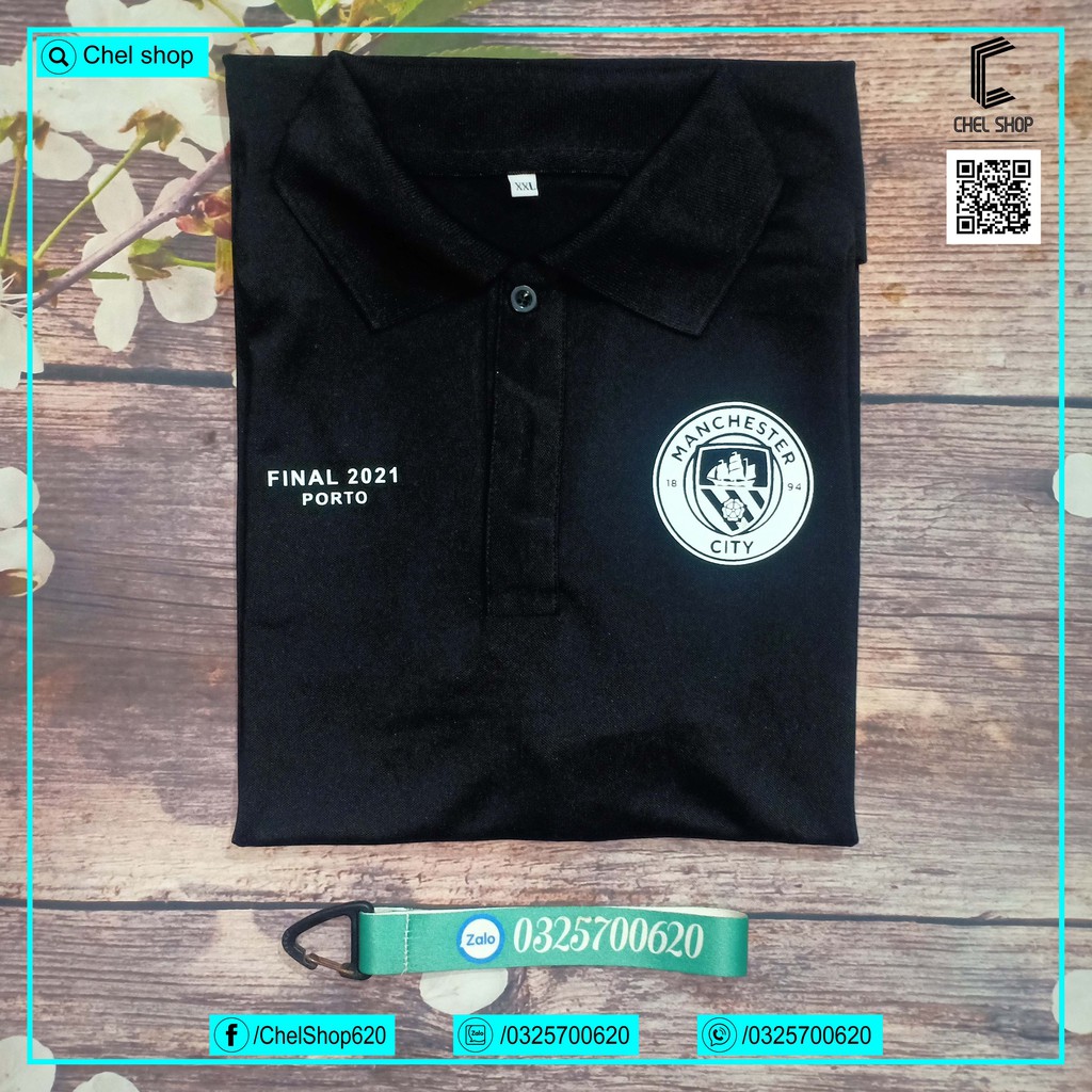 Áo polo cao cấp Man City mùa 2021/22 [ĐEN - TRẮNG - XANH] | BigBuy360 - bigbuy360.vn
