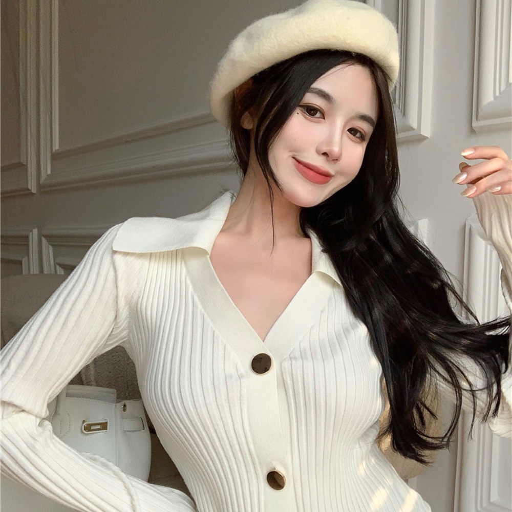 Áo khoác cardigan dệt kim mỏng tay dài thiết kế xinh xắn cho nữ