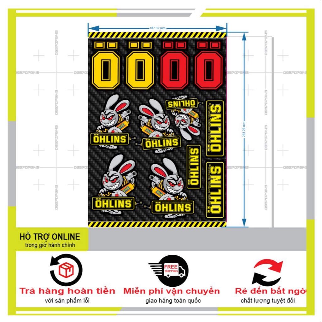 LOGO STICKER THỎ CẦM PHUỘC CHỮ 0 - SHINDECAL2