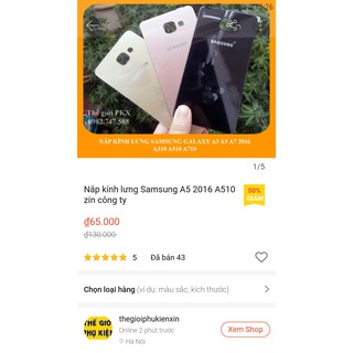 Nắp kính lưng Samsung A5 2016 A510 zin công ty