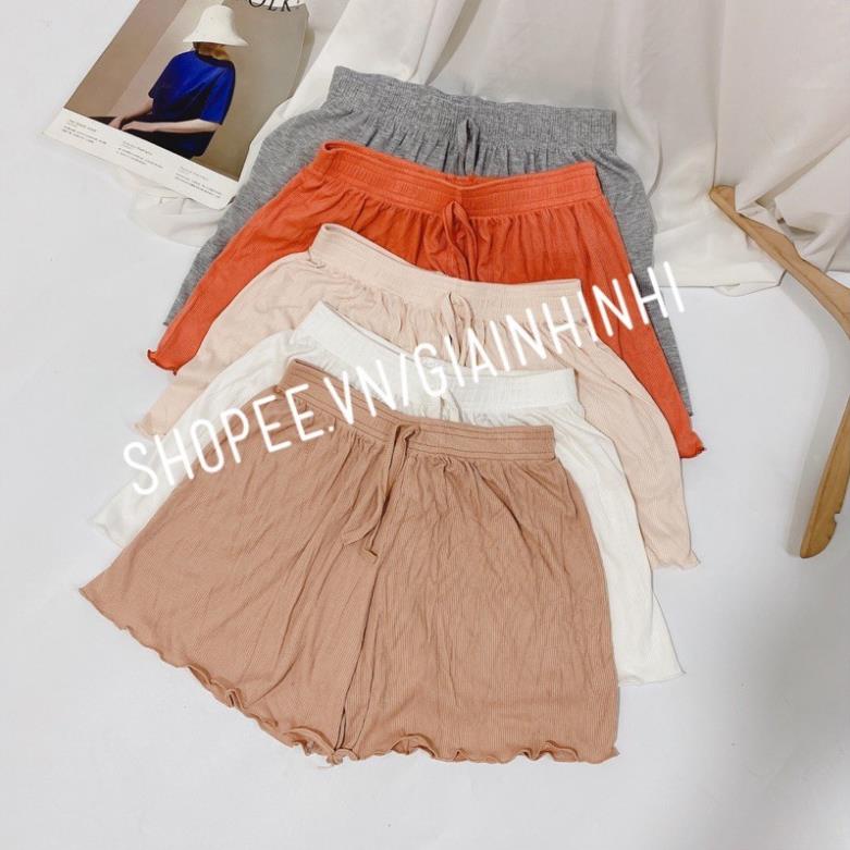 Quần short thun xòe trơn cạp chun, Quần ngủ vải cotton mịn mát co giãn QS0755 - ThuyClothing