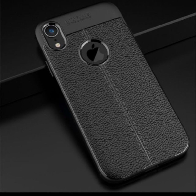 Ốp lưng dẻo Auto focus cho iPhone 6/ 6Plus/ SE/ 7/ 8/ 7 Plus/ 8 Plus/ X/ XS/ XR/ Xs Max Vân giả da chống sốc