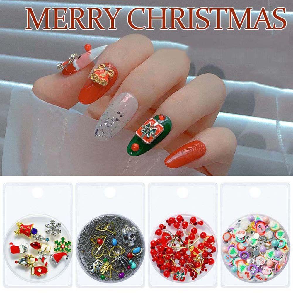 Phụ Kiện Trang Trí Móng Tay Chủ Đề Giáng Sinh Xinh Xắn