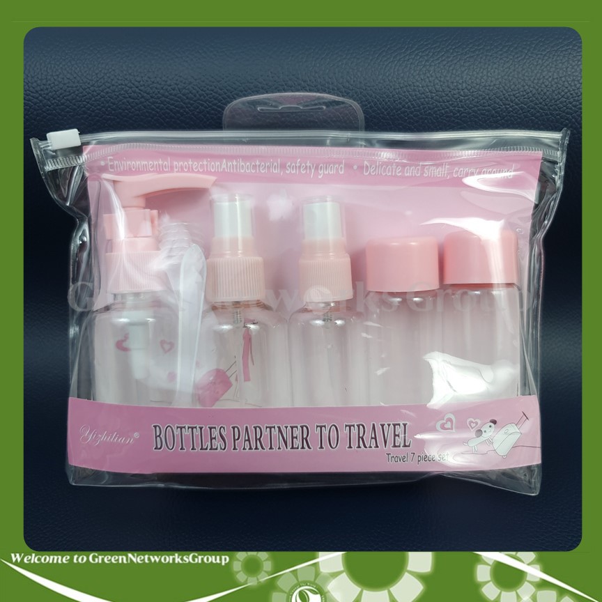 Bộ chiết mỹ phẩm 7 món mini tiện dụng phù hợp cho du lịch Greennetworks ( giao màu ngẫu nhiên )