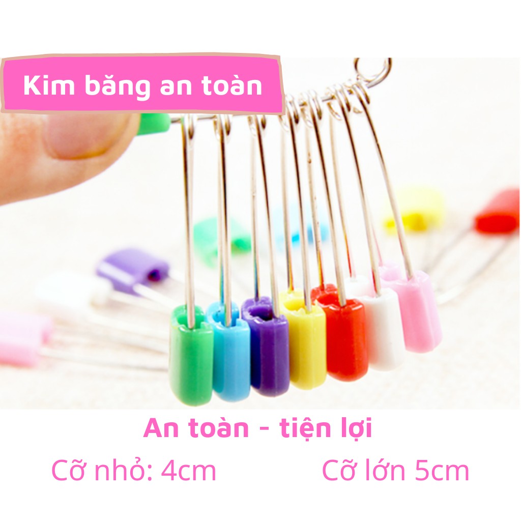 Set 10 cây kim băng an toàn đầu nhựa trong bộ túi cứu thương theo tiêu chuẩn Bộ y tế