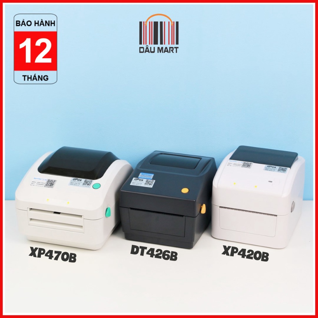 Máy in đơn hàng TMĐT dPos XP470B - DT426B - XP420B - XP490B - GP1324D in mã vạch Minicode phiếu giao hàng tem vận chuyển