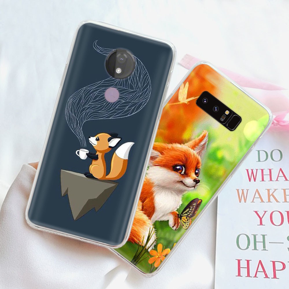 Ốp Điện Thoại Trong Suốt Họa Tiết Chú Cáo Dễ Thương Cho Motorola Moto E4 E5 E6 Plus E6S P30 Note Z2 Play Ty165