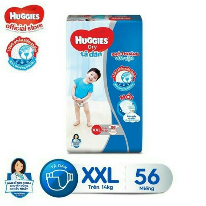 Tã dán Huggies NB58/ NB74/ S56/ S88/ M76/ L68/ XL62/ XXL56 mẫu mới