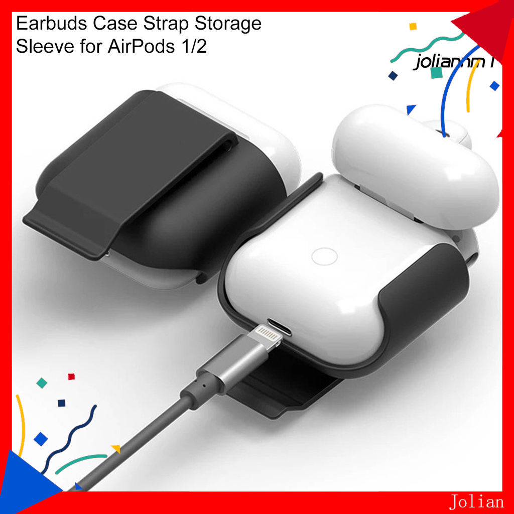 Vỏ Bảo Vệ Hộp Sạc Tai Nghe Airpods 1 / 2 Kèm Dây Đeo Tiện Dụng