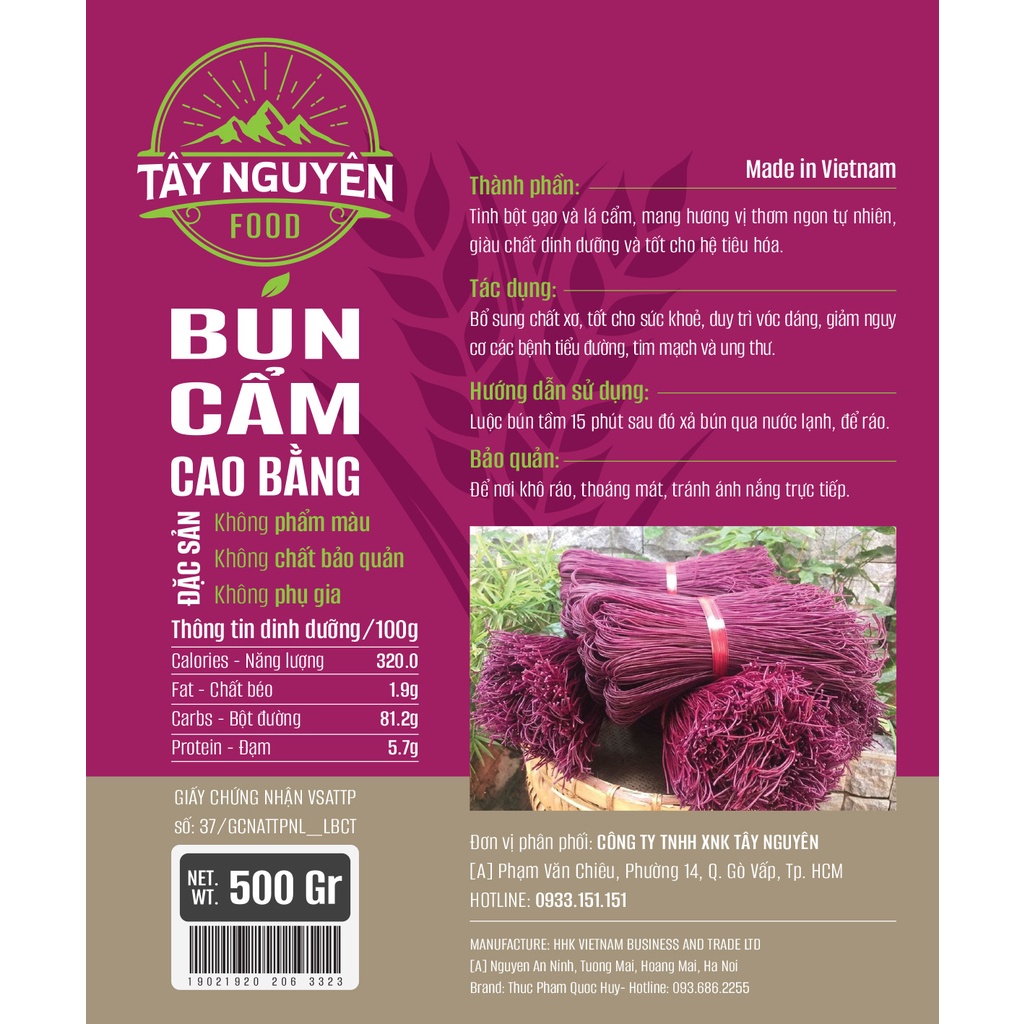 BÚN CẨM CAO BẰNG - EAT CLEAN