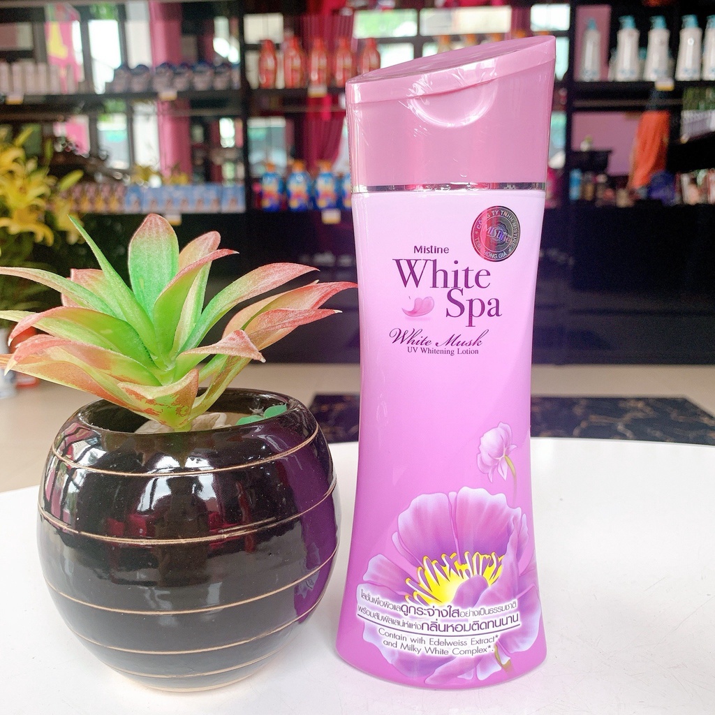 KEM DƯỠNG DA TOÀN THÂN MISTINE WHITE SPA WHITE MUSK UV WHITENING LOTION 200ml -THÁI LAN