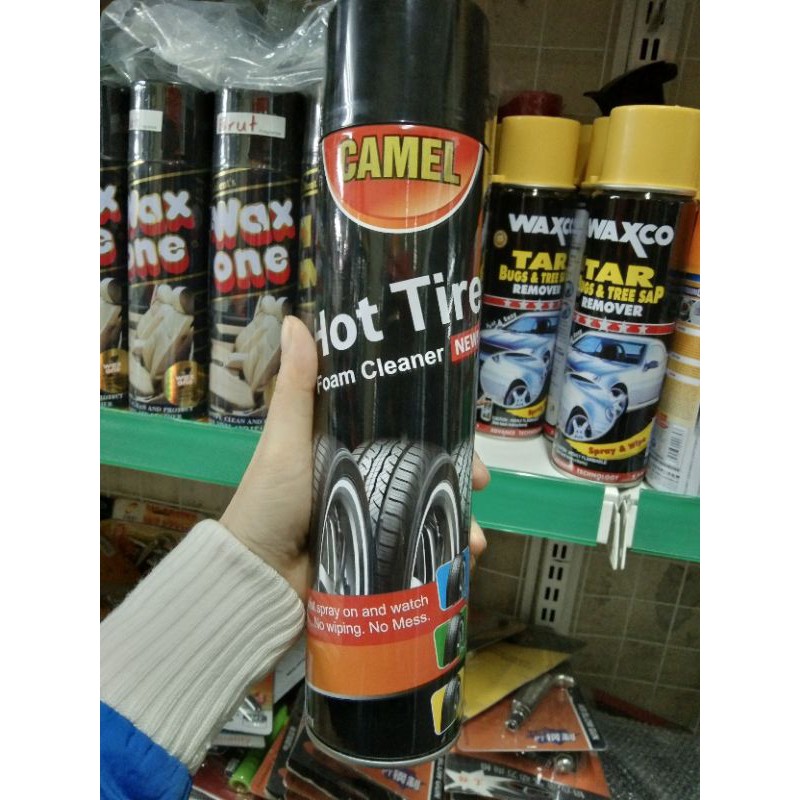 Bình xịt đánh bóng đen/dưỡng lốp lốp ô tô CAMEL 650ml