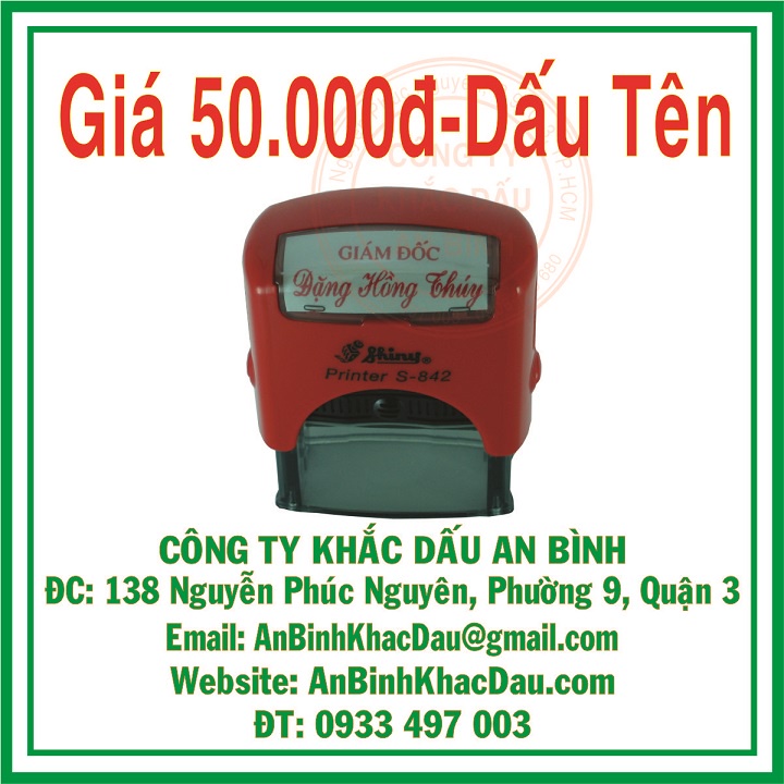 Dấu mộc công ty dấu mộc cửa hàng hiệu shiny rẻ bền đẹp