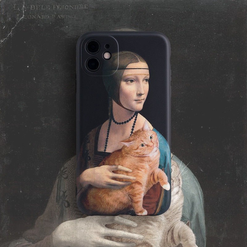 ■ Ốp iphone Phụ kiện điện thoại lưng Cold wind art student portrait oil painting 11 mobile phone case iPhoneXr retro 7/8plus/Xsmax/se