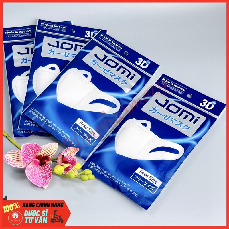 Khẩu Trang Jomi 3D mask Ngăn Khói Bụi &amp; Vi Khuẩn (túi 5 Cái) - Minpharmacy