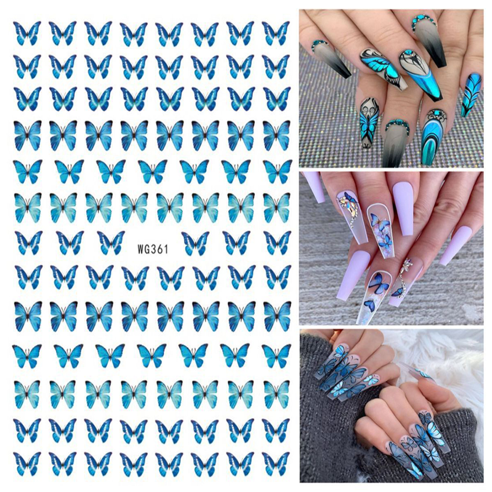 BUTTERFLY (Hàng Mới Về) Miếng Dán Trang Trí Móng Tay Hình Bướm 3d Đẹp Mắt Diy
