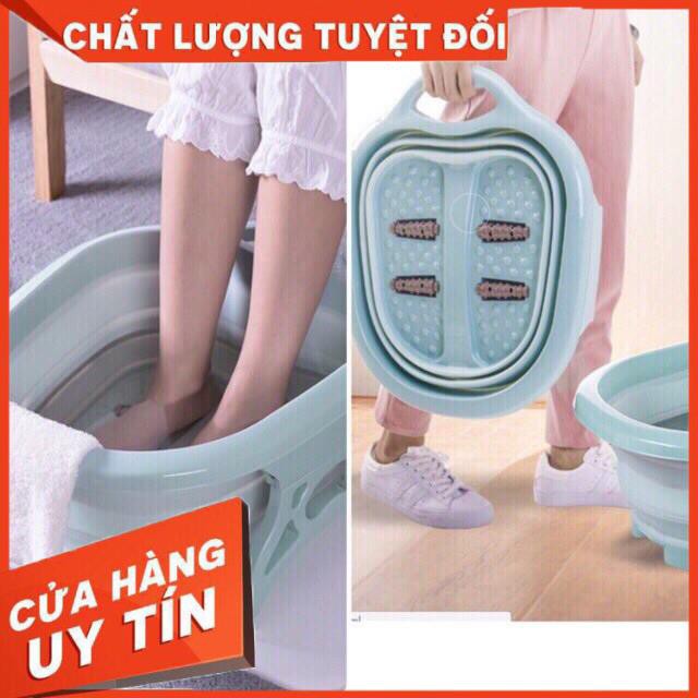 [XẢ KHO+FREE SHIP] Chậu ngâm chân masage Thông minh gấp gọn. Gồm 4 con lăn matxa chân