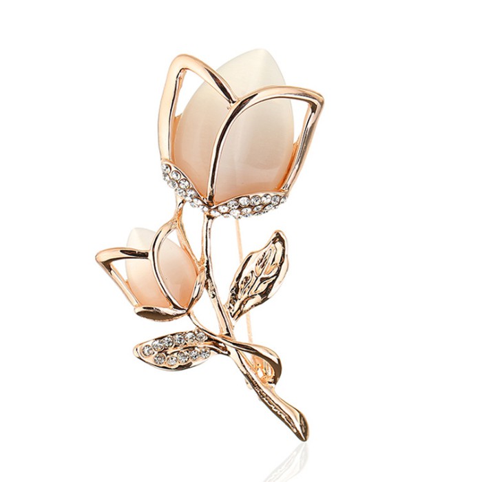 Cài áo thời trang bông hồng đính đá GC49