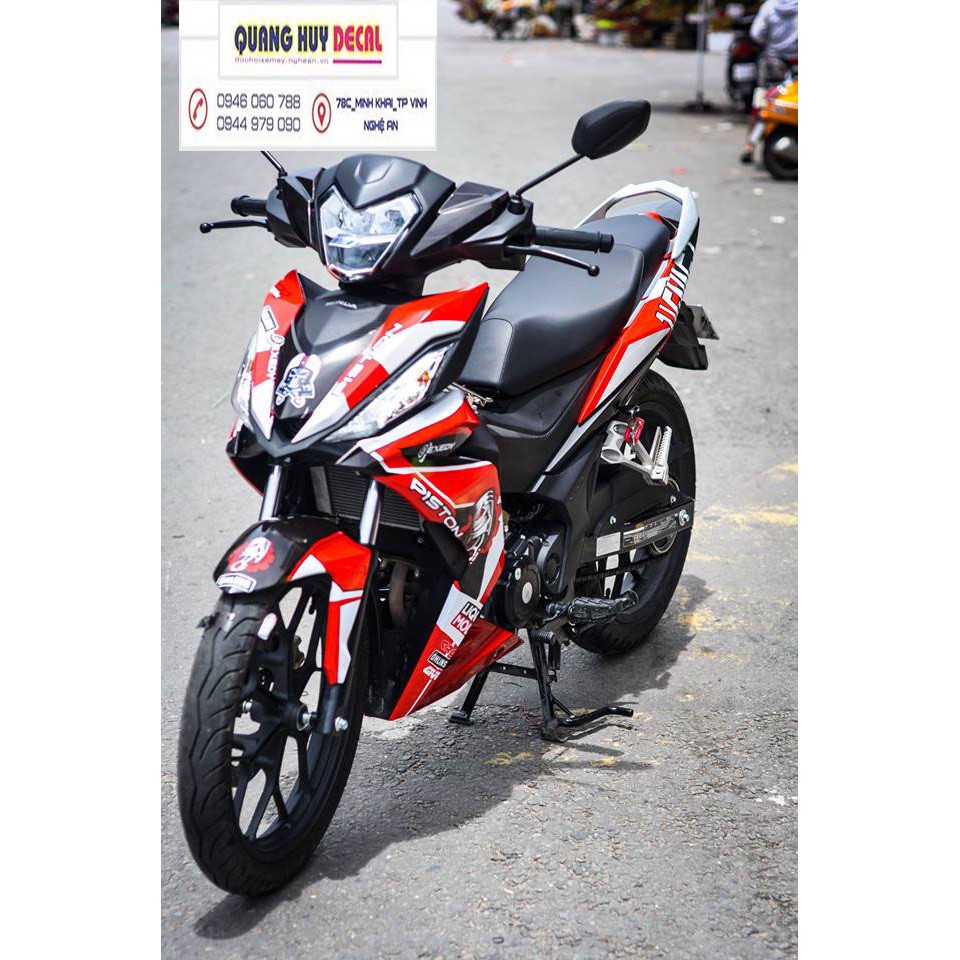 Tem trùm winner 150 đỏ đen, độ team decal xe dán phủ dàn áo đẹp