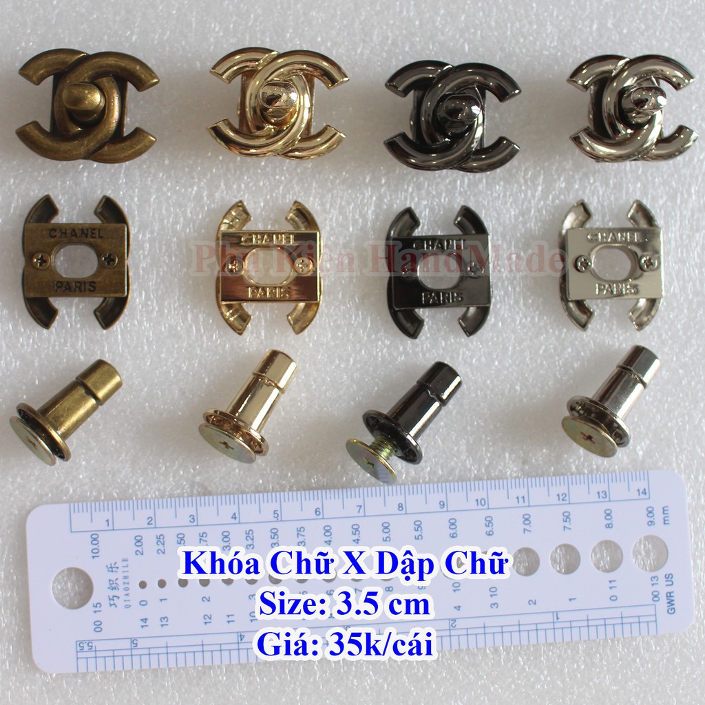 Khóa chữ X dập chữ 3,5cm